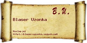 Blaser Uzonka névjegykártya